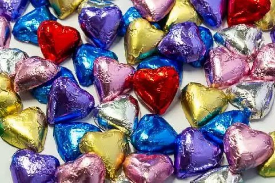 Seasonal Treats * | Chocolate Gems Hearts Chocolate Hearts In Mixed Foil (5Kg Bulk)