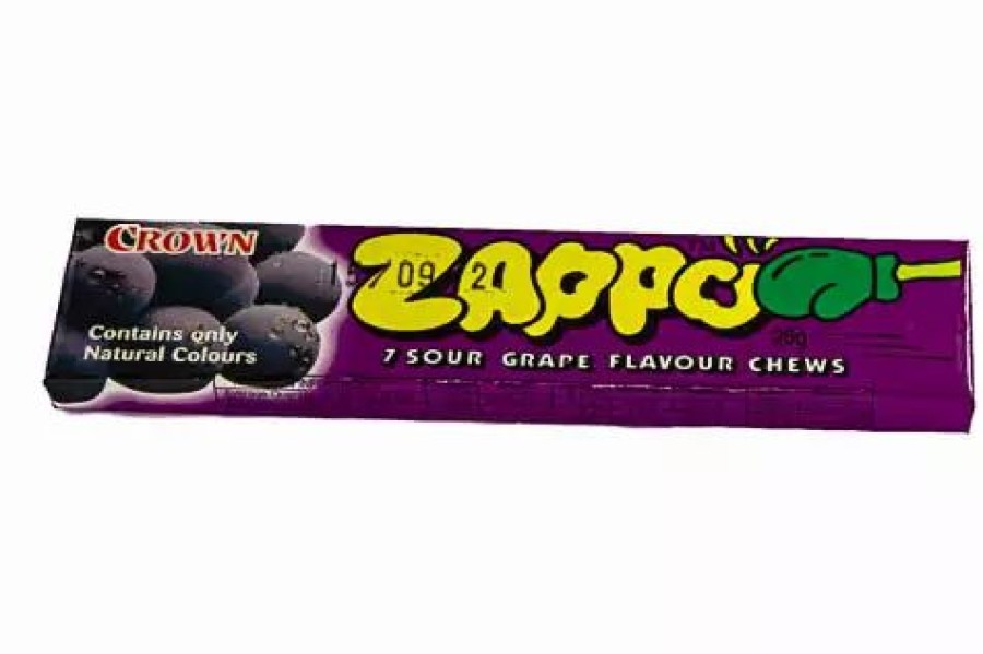 Lollies & Chocolate * | Crown Bulk Chocolate & Lollies Zappo Grape Chews 60 Pieces