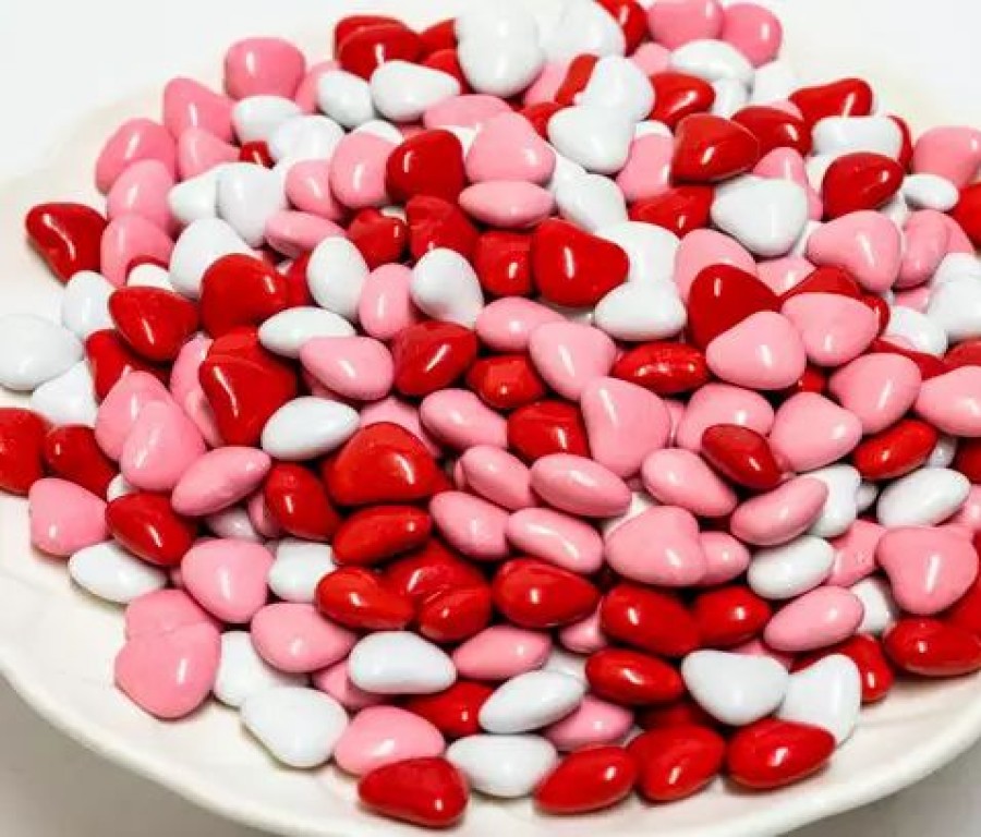 Lollies & Chocolate * | Lolliland Red, Pink And White Chocolate Hearts Candy Shell 1Kg