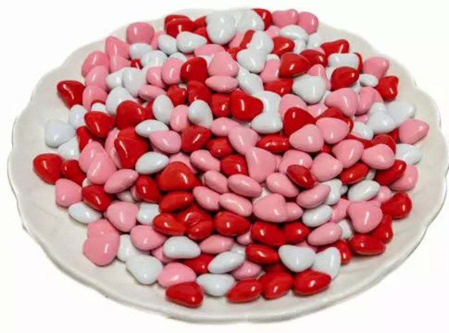 Lollies & Chocolate * | Lolliland Red, Pink And White Chocolate Hearts Candy Shell 1Kg