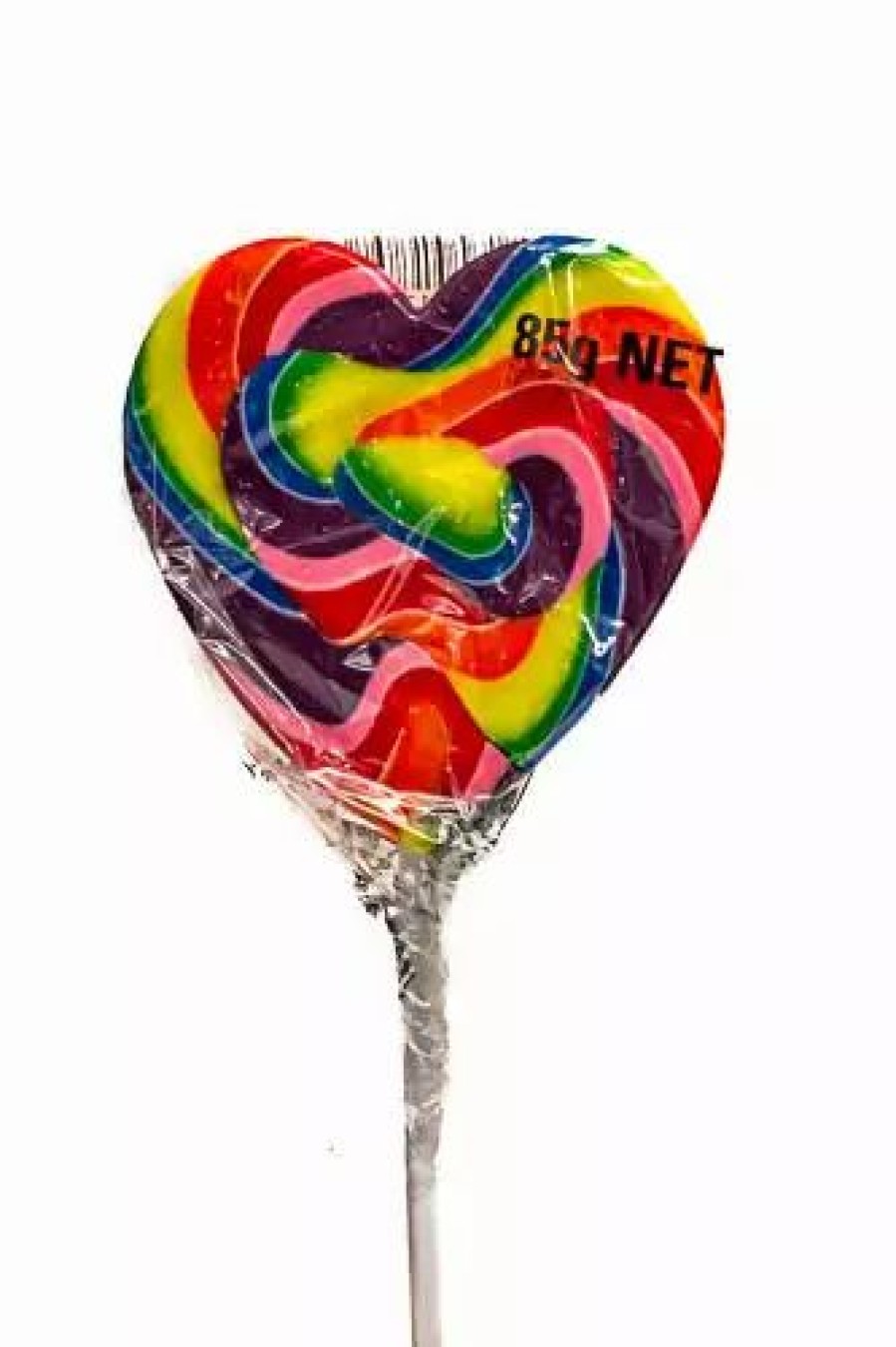 Lollies & Chocolate * | Lolliland Lollipop Swirly Heart Rainbow 85G