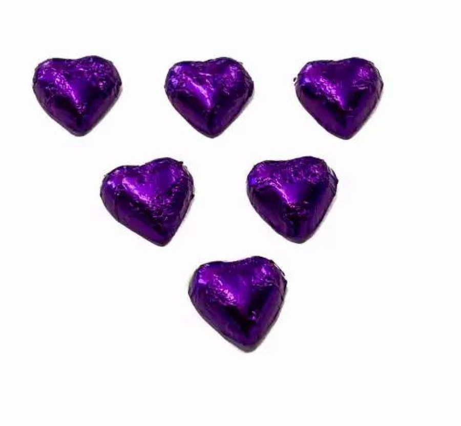 Seasonal Treats * | Chocolate Gems Hearts Milk Chocolate Hearts In Purple Foil