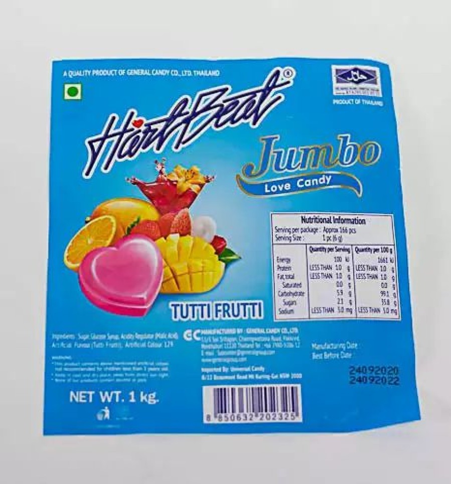 Lollies & Chocolate * | Candy Brokers Hartbeat (Heartbeat) Jumbo Candies Tutti Frutti Candy, Lollies & Confectionery