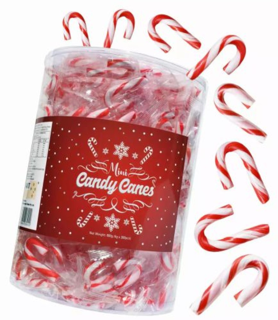 Lollies & Chocolate * | Ait Christmas Mini Candy Canes 200 X 4G Bulk Chocolate & Lollies