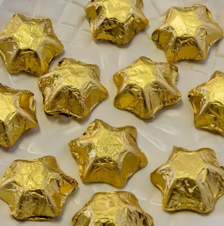 Lollies & Chocolate * | Chocolate Gems Stars Chocolate Foil Stars Gold 400G Chocolates Milk, Dark & White