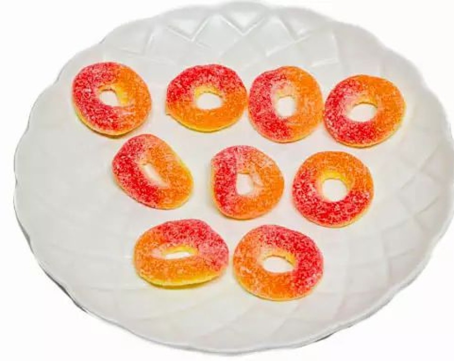 Lollies & Chocolate * | Lolliland Sour Lollies Sour Peach Rings 1Kg