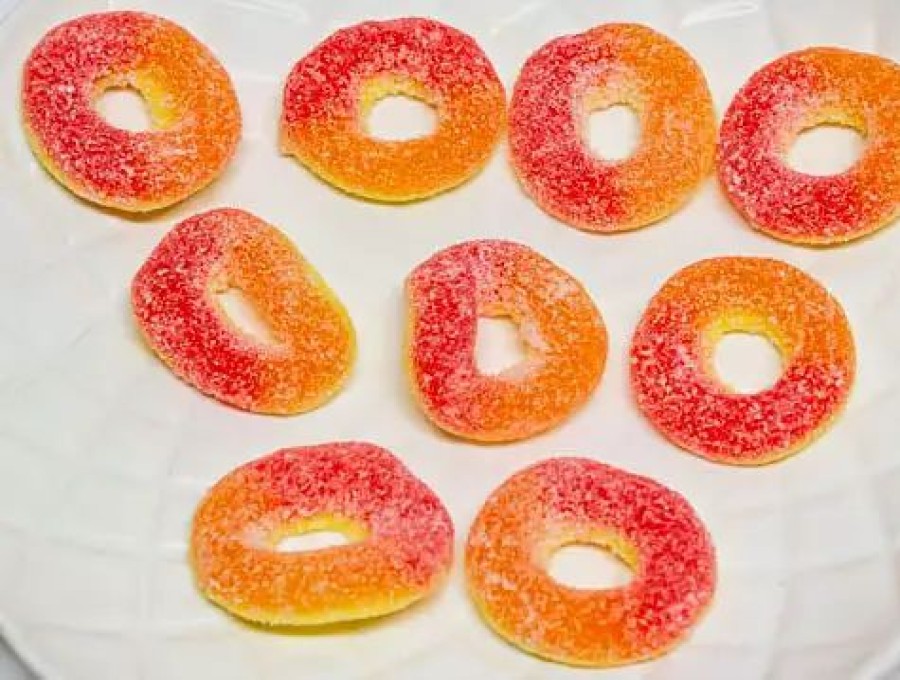 Lollies & Chocolate * | Lolliland Sour Lollies Sour Peach Rings 1Kg