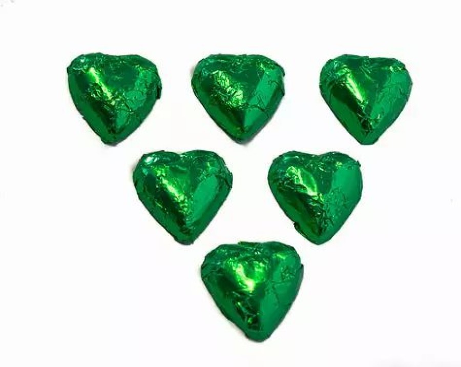 Seasonal Treats * | Chocolate Gems Hearts Milk Chocolate Hearts In Green Foil