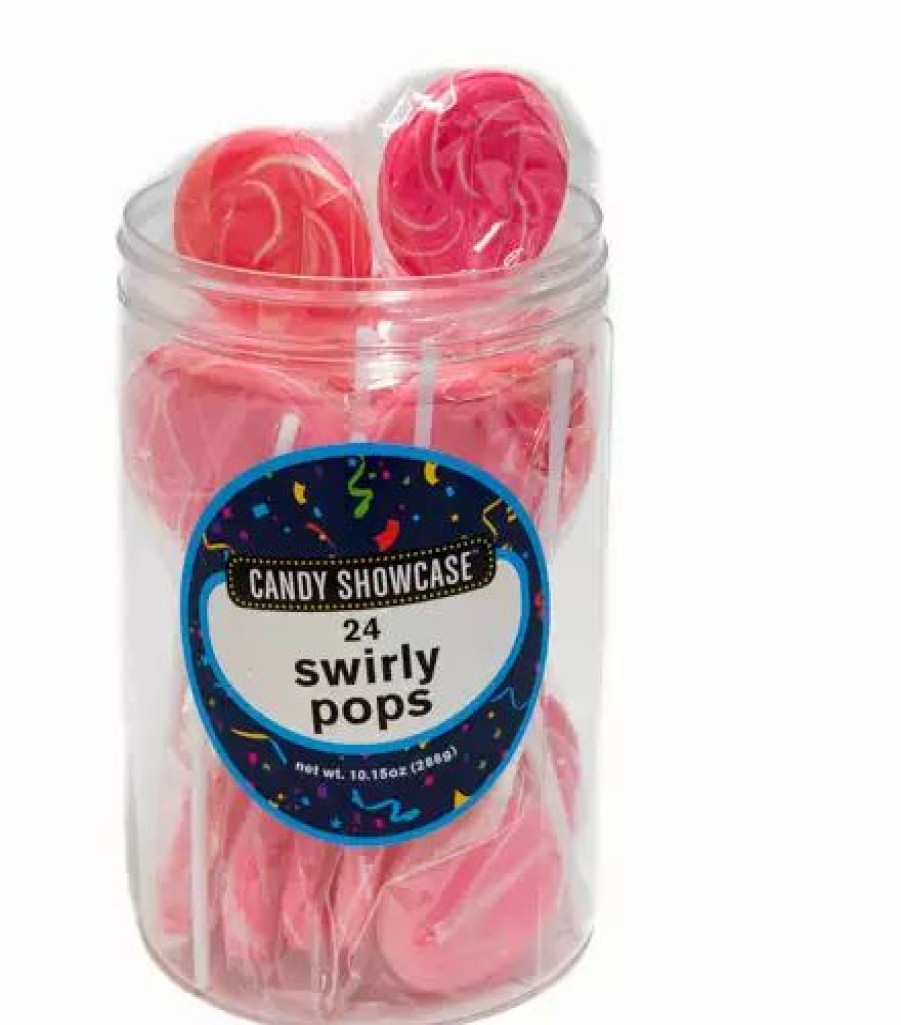 Lollies & Chocolate * | Lolliland Lollipops Pink N White Mini Swirly Lollipop 24Pc