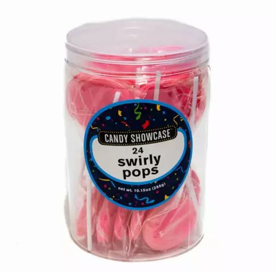 Lollies & Chocolate * | Lolliland Lollipops Pink N White Mini Swirly Lollipop 24Pc