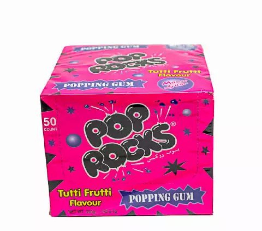 Lollies & Chocolate * | Novelty Confectionery Pop Rocks Box Bubble Gum Tutti Frutti Flavour