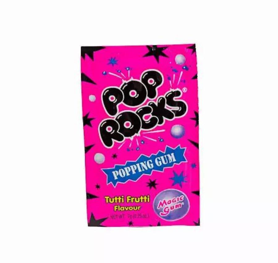 Lollies & Chocolate * | Novelty Confectionery Pop Rocks Box Bubble Gum Tutti Frutti Flavour