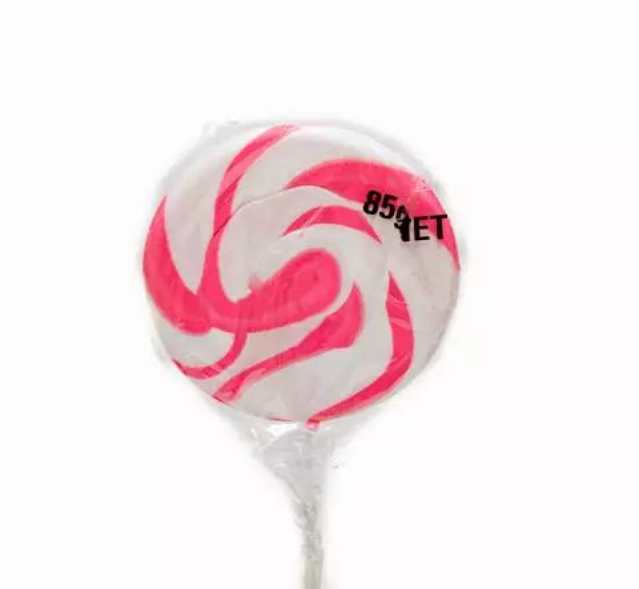 Lollies & Chocolate * | Lolliland Lollipop Flat Pink Swirl 85G