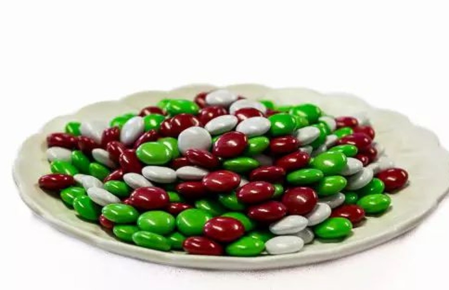 Seasonal Treats * | Confectionery House Christmas Chocolate Drops Red, White, Green 400G Chocolates Milk, Dark & White