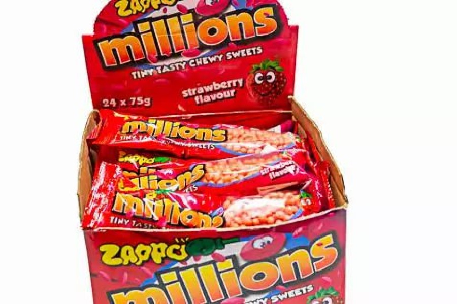 Lollies & Chocolate * | Sunshine Confectionery Candy, Lollies & Confectionery Zappo Millions Strawberry 75G Packet