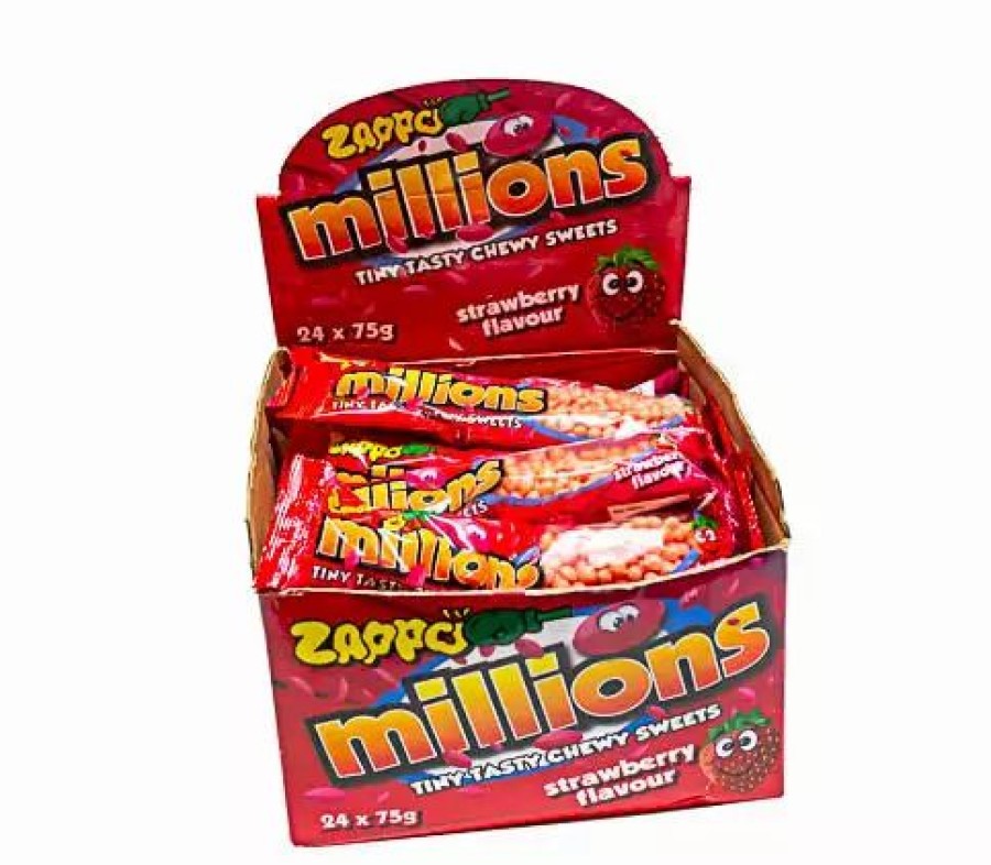 Lollies & Chocolate * | Sunshine Confectionery Candy, Lollies & Confectionery Zappo Millions Strawberry 75G Packet