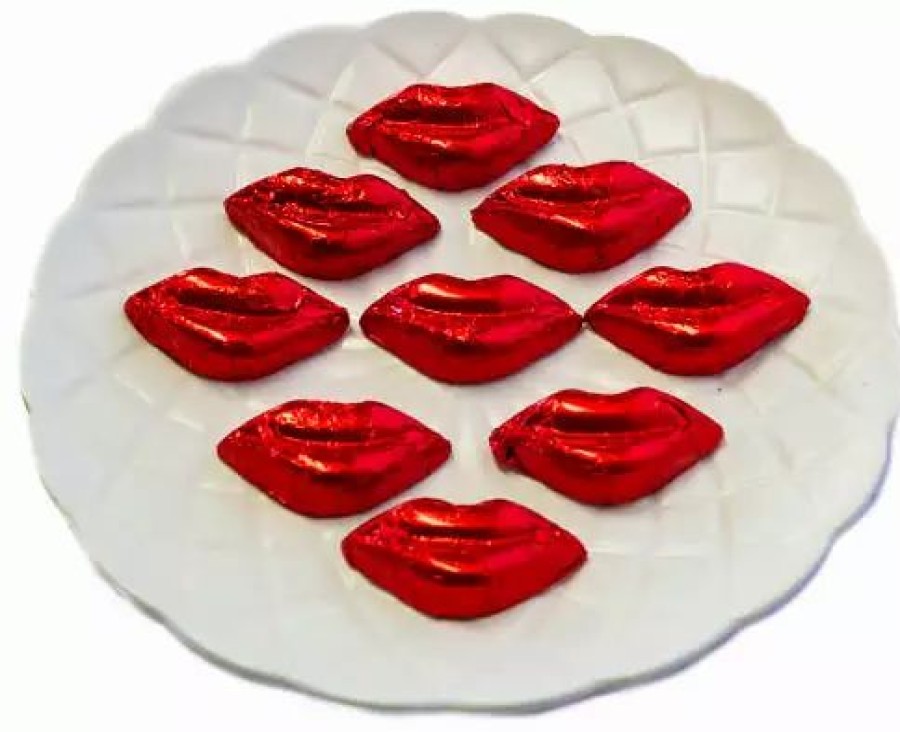 Lollies & Chocolate * | Chocolate Gems Kisses Milk Chocolate Lips In Red Foil 5Kg Chocolates Milk, Dark & White