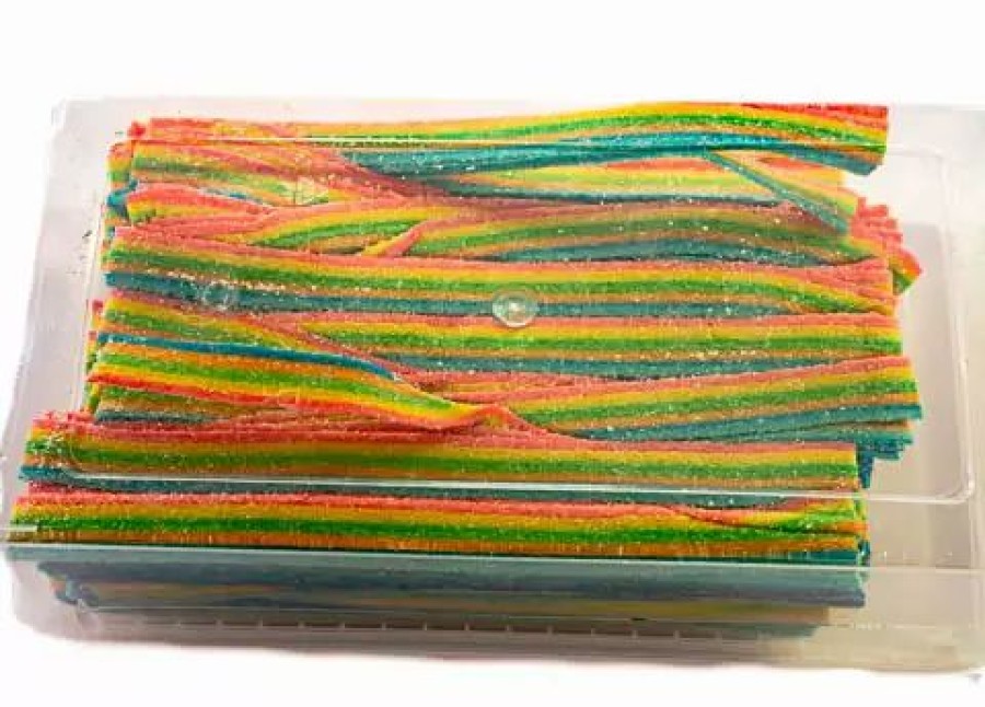 Lollies & Chocolate * | Lolliland Rainbow Sour Straps Tub 1.2Kg Sour Lollies