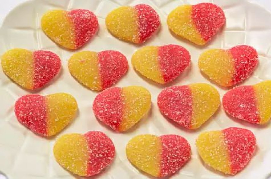 Lollies & Chocolate * | Lolliland Sour Peach Hearts 1Kg Sour Lollies