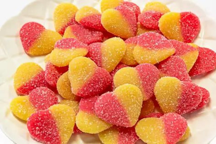 Lollies & Chocolate * | Lolliland Sour Peach Hearts 1Kg Sour Lollies