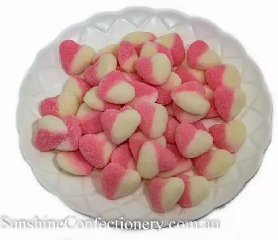 Lollies & Chocolate * | Lolliland Sour Pink Hearts 1Kg Sour Lollies