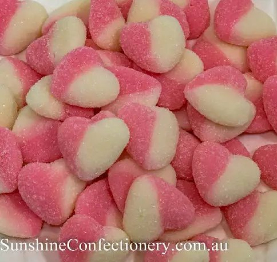 Lollies & Chocolate * | Lolliland Sour Pink Hearts 1Kg Sour Lollies