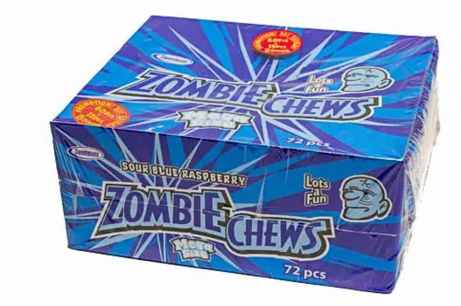 Lollies & Chocolate * | Sweetmans Zombie Chew Blue Raspberry Box