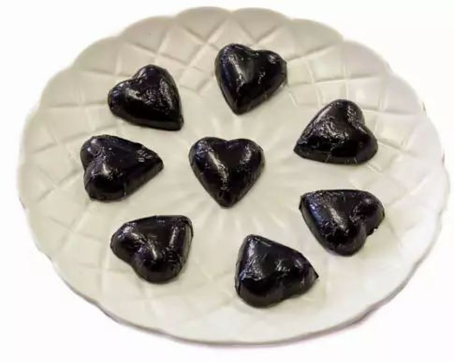 Seasonal Treats * | Chocolate Gems Chocolates Milk, Dark & White Hearts Milk Chocolate Hearts In Black Foil