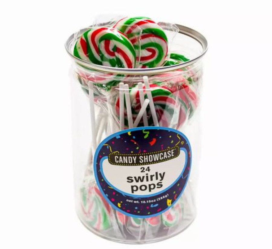 Lollies & Chocolate * | Lolliland Red, Green & White Swirl Lollipops 24Pcs