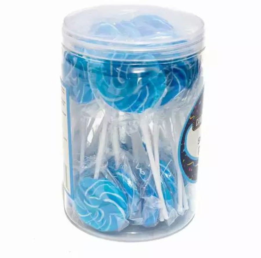 Lollies & Chocolate * | Lolliland Lollipops Blue N White Mini Swirly Lollipop 24Pc