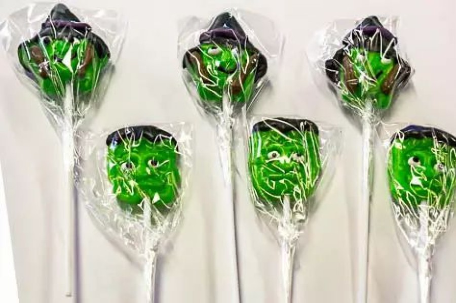 Lollies & Chocolate * | Lolliland Halloween Witch And Frankenstein Lollipops