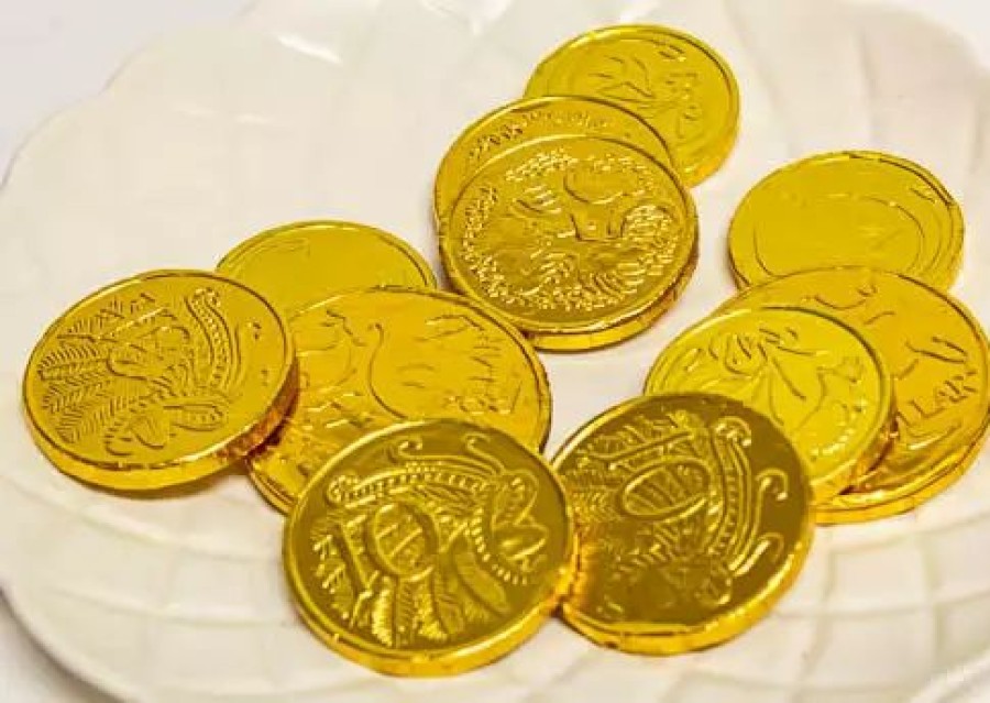 Lollies & Chocolate * | Laica Christmas Gold Coins In Mesh Bags 75G Children'S Party Lollies