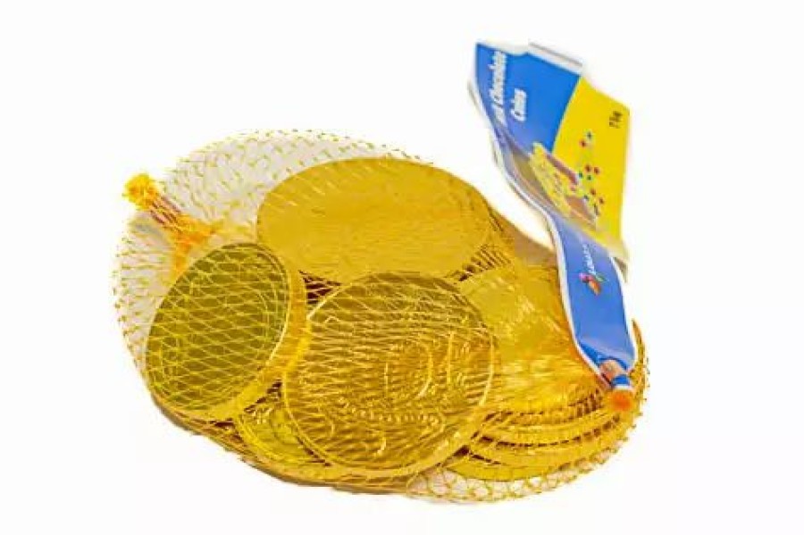 Lollies & Chocolate * | Laica Christmas Gold Coins In Mesh Bags 75G Children'S Party Lollies