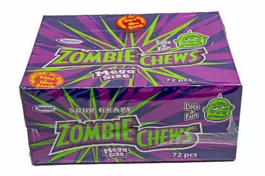 Lollies & Chocolate * | Sweetmans Zombie Chews Grape Box