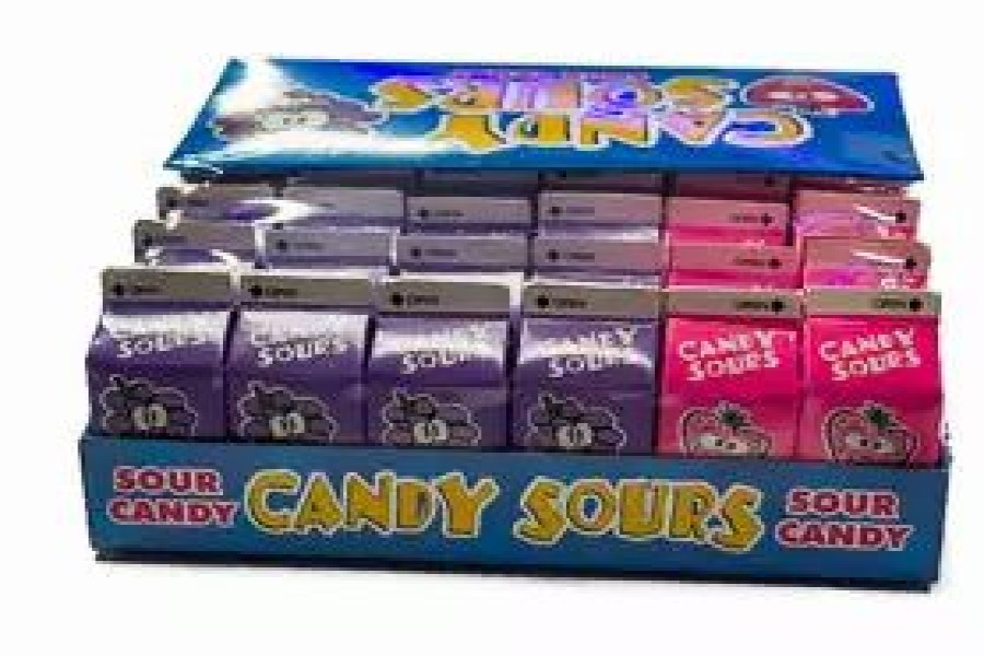 Lollies & Chocolate * | Universal Candy Candy Sours Sour Candy 36 Packets (Strawberry And Grape)