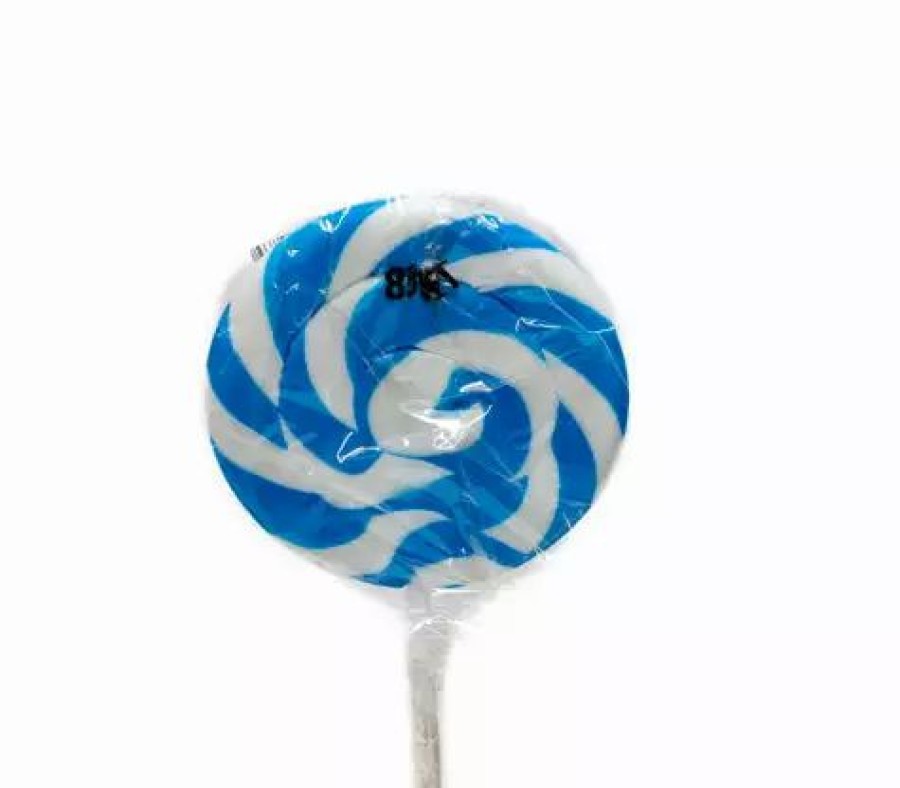 Lollies & Chocolate * | Lolliland Lollipop Flat Blue Swirl 85G Lollipops