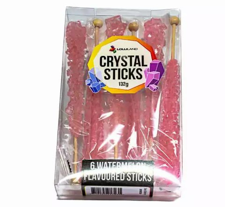 Lollies & Chocolate * | Lolliland Crystal Sticks Pink 6 Sticks