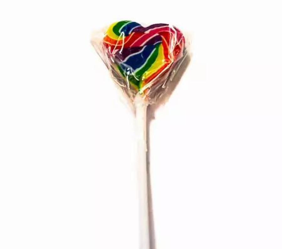 Lollies & Chocolate * | Lolliland Lollipops Rainbow Mini Heart Lollipop 8Pc