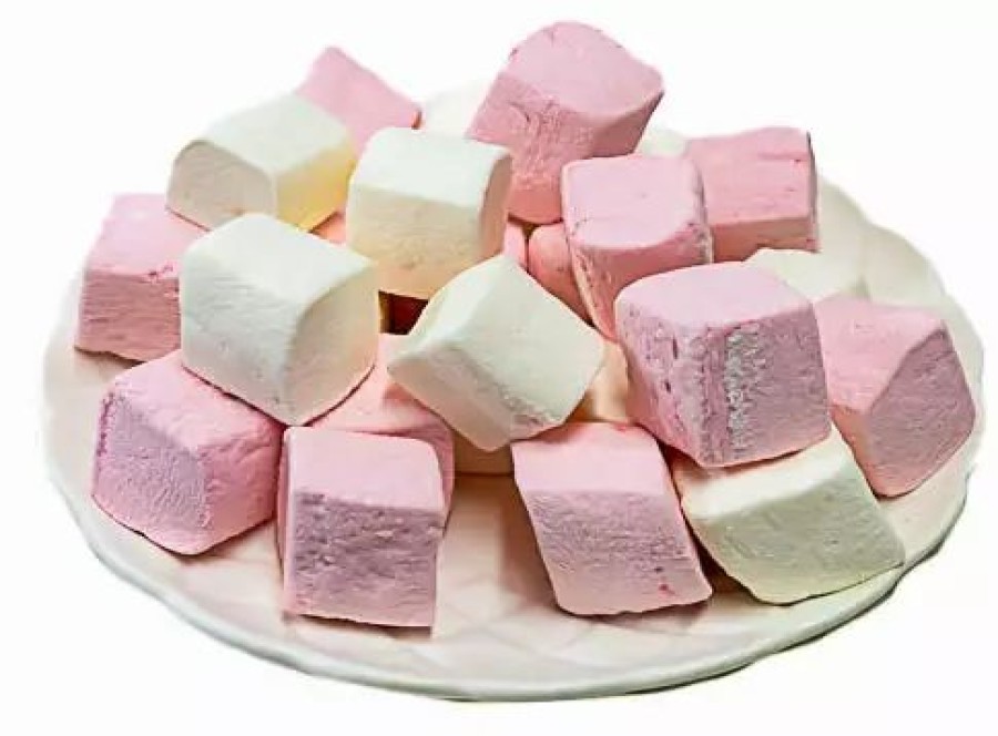 Lollies & Chocolate * | Prydes Confectionery Pink N White Cube Marshmallows 200G