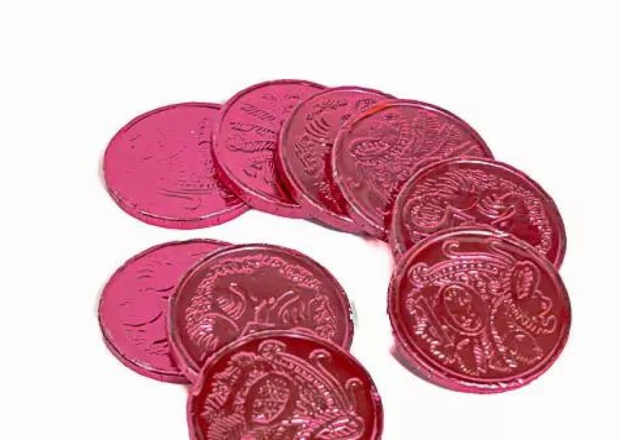 Lollies & Chocolate * | Sunshine Confectionery Pink Foil Milk Chocolate Coins