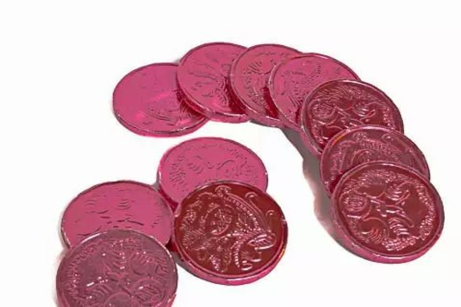 Lollies & Chocolate * | Sunshine Confectionery Pink Foil Milk Chocolate Coins