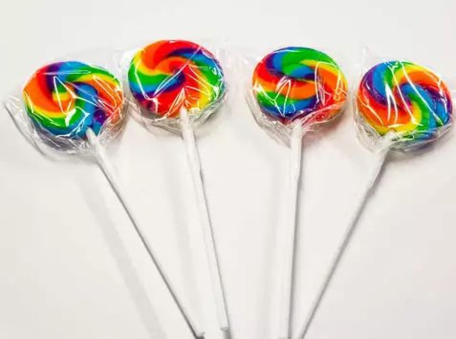 Lollies & Chocolate * | Lolliland Lollipops Rainbow Mini Swirl Lollipop 8Pc