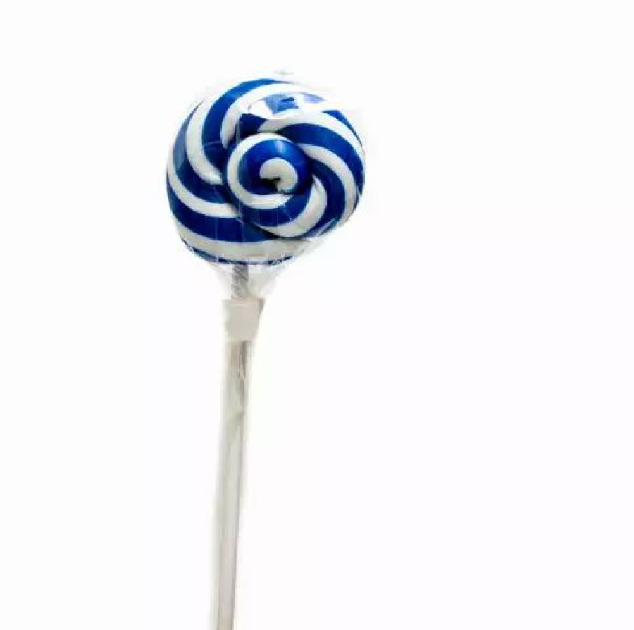 Lollies & Chocolate * | Designer Candy Lollipop Flat Handmade Blue Swirl