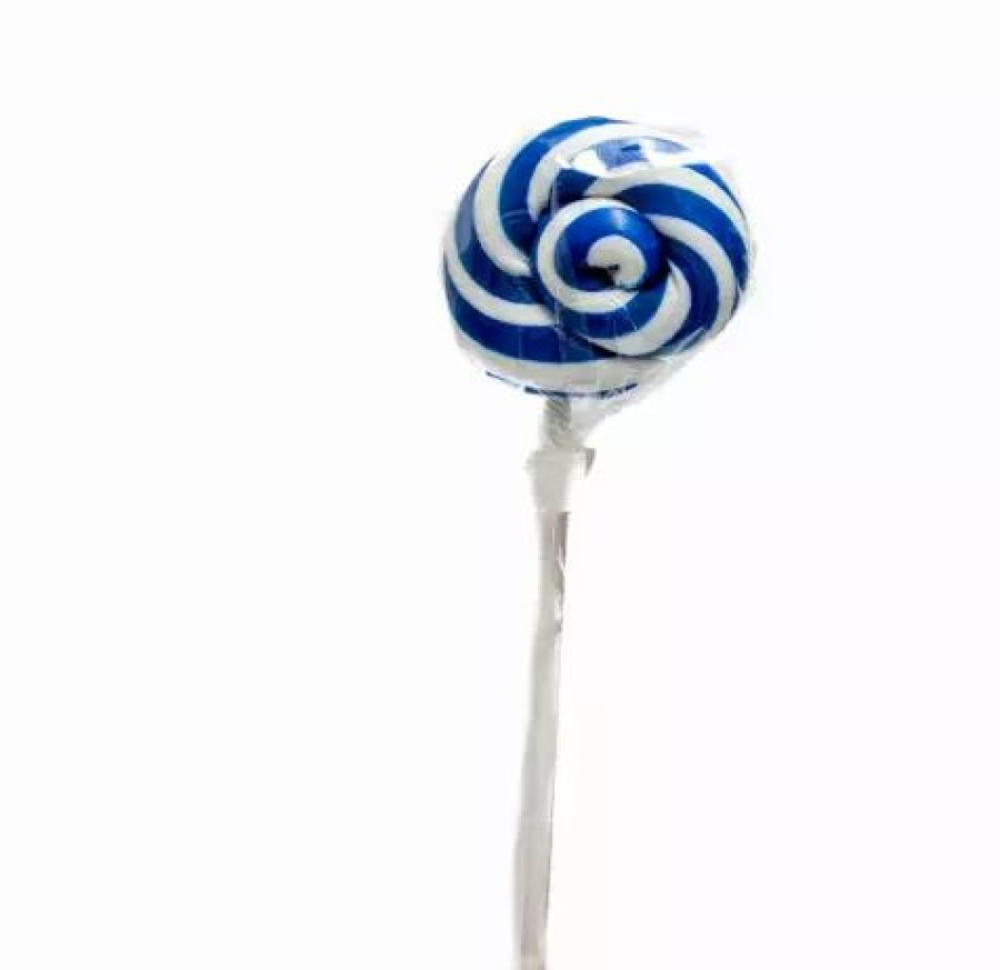 Lollies & Chocolate * | Designer Candy Lollipop Flat Handmade Blue Swirl