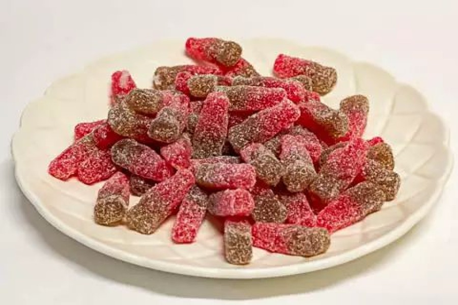 Lollies & Chocolate * | Sunshine Confectionery Outlet Vegetarian Sour Cherry Cola Bottles 90G