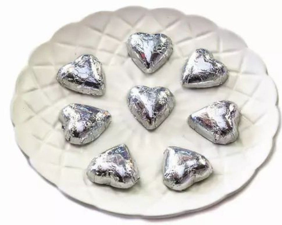 Seasonal Treats * | Chocolate Gems Hearts Milk Chocolate Hearts In Silver Foil